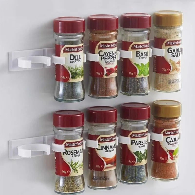 Spice Bottle Rack Kitchen Storage Rack Wall Mount Jars Holder 2pc