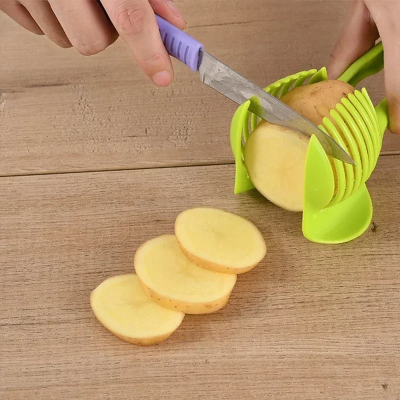 Handheld Tomato Slicer Bread Clip Fruit Vegetable Cutting Gadget